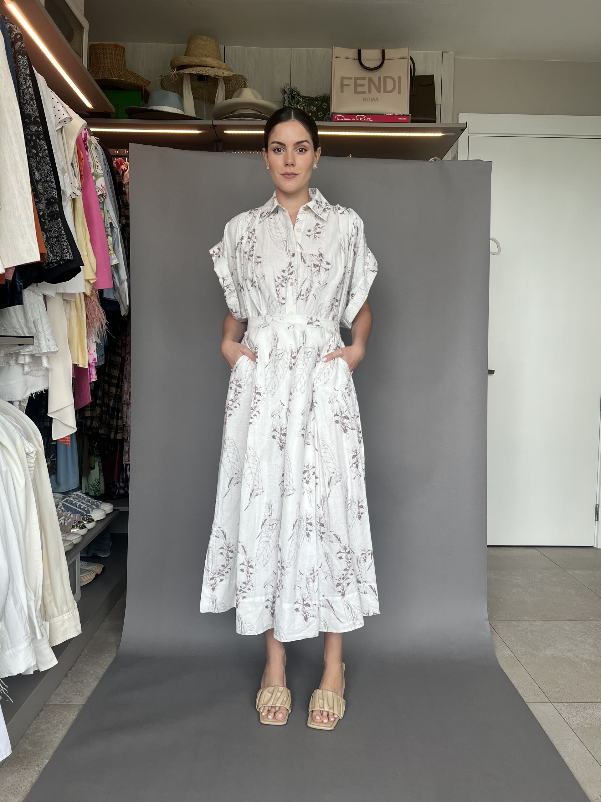Set Isla&white print flores